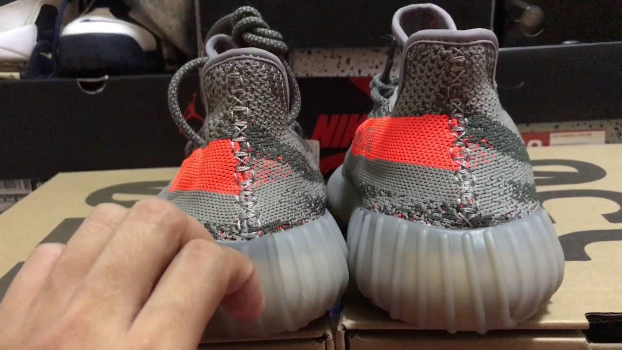 YEEZY BOOST 350 V2 灰橘 真假比對