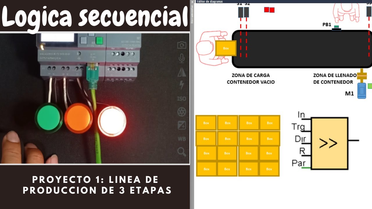 PROYECTO 1 Línea de Producción-Lógica secuencial con uso de Registros de desplazamiento  - LOGO 8!