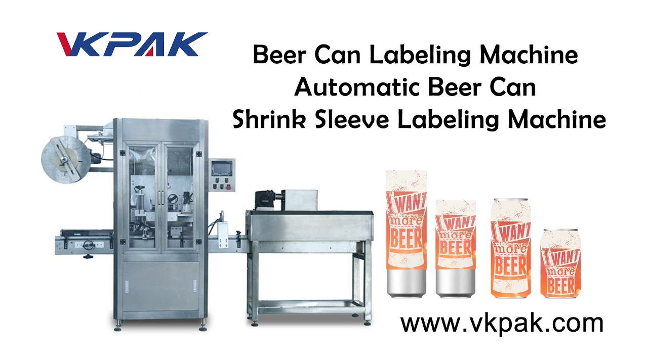 Beer Can Labeling Machine, Automatic Beer Can Shrink Sleeve Labeling Machine