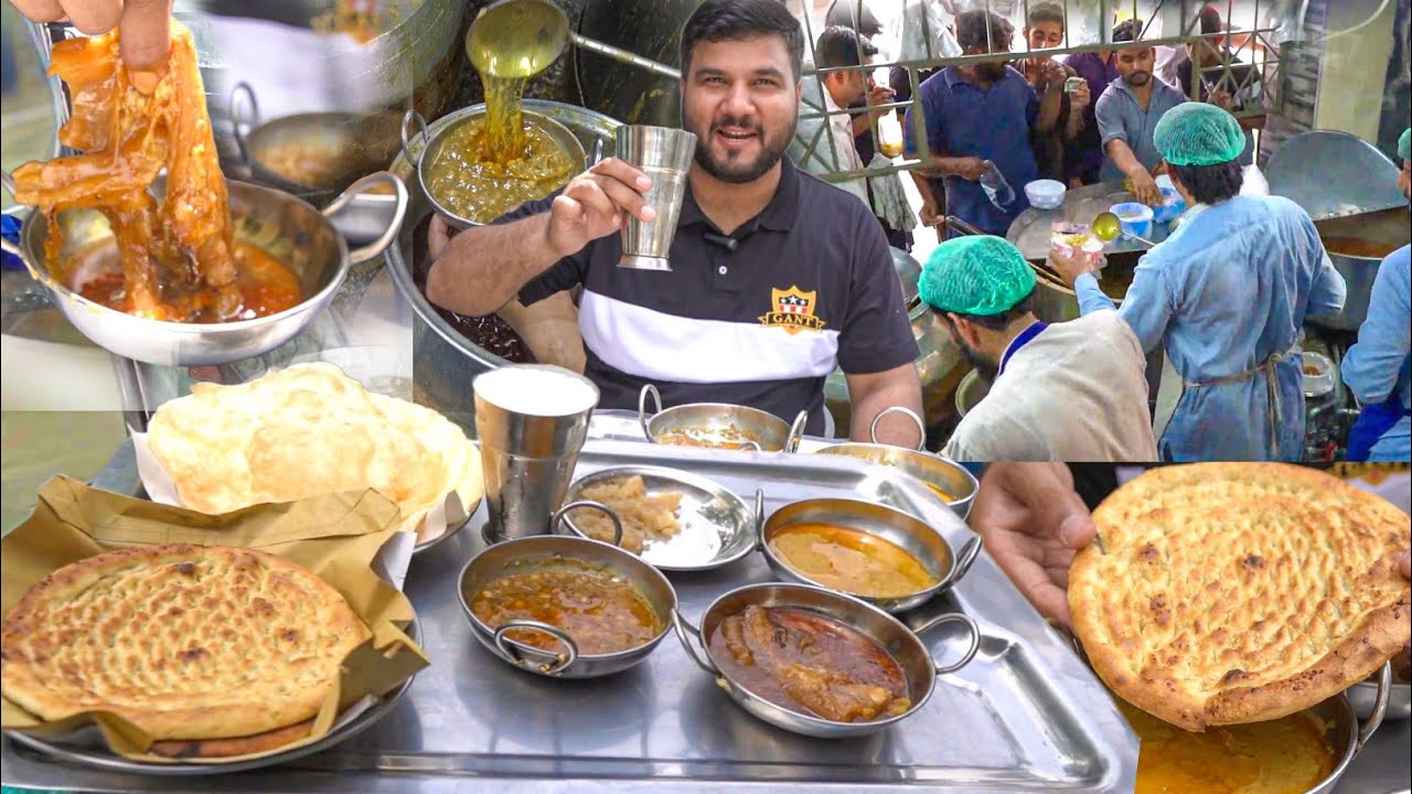 Extreme Breakfast In Gujrat || Talha Nashta Center || Paye | Haleem | Chicken Chany | Halwa Puri