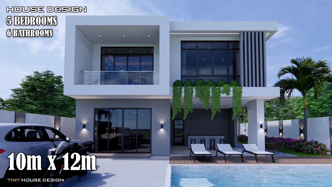 Modern House Design | Simple House | 10m x 12m | 5 Bedrooms