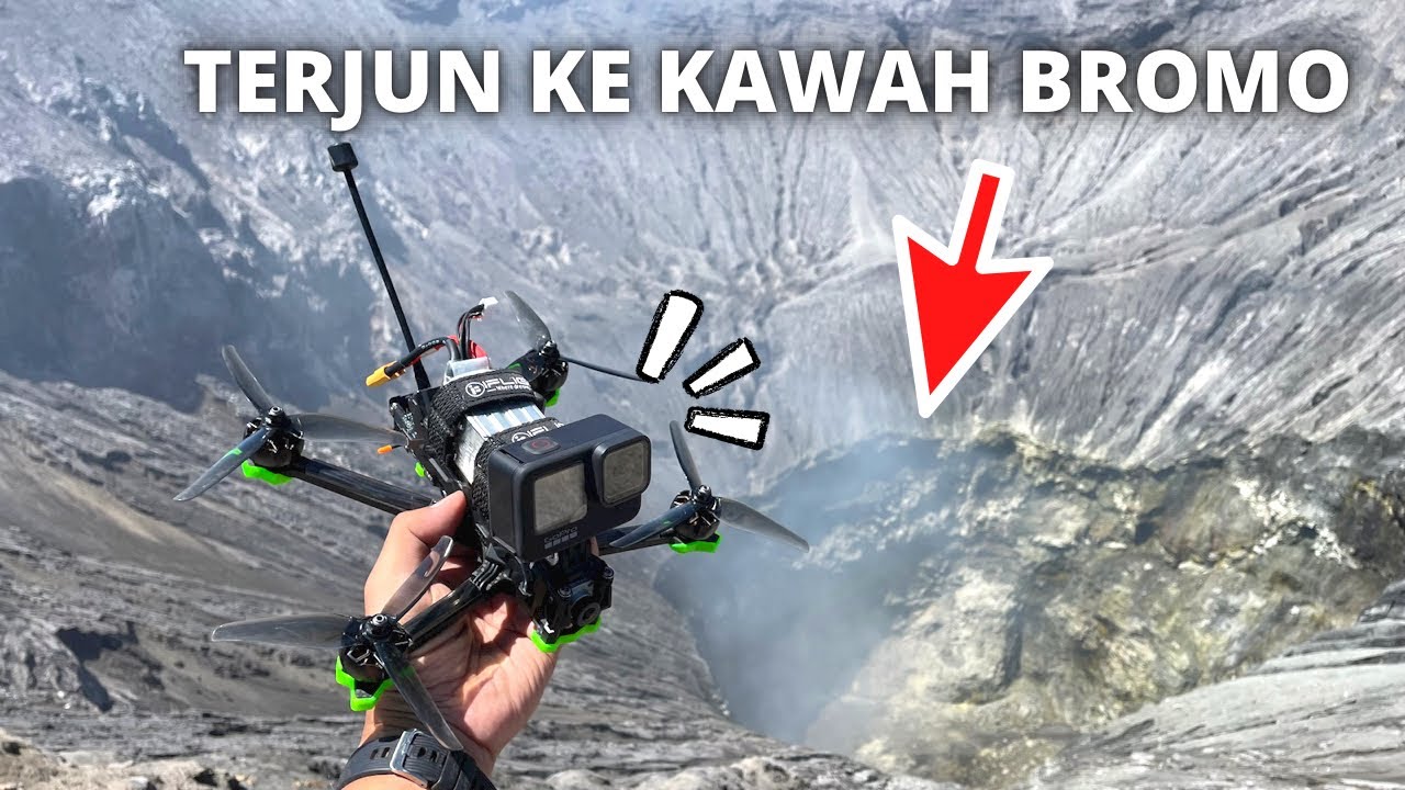 Terjun ke KAWAH BROMO pakai DRONE 5 INCHI !!! ASLI NGERI !!!