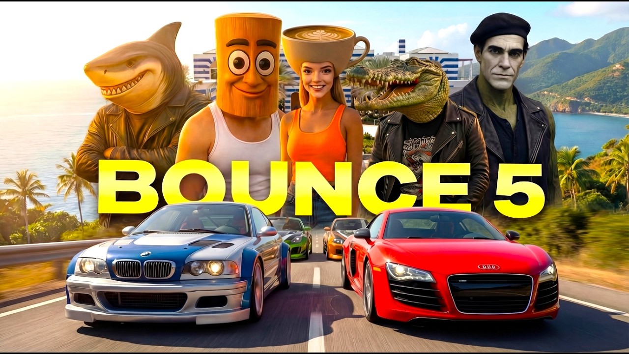 BRAINROCKZ MEDIA - BOUNCE 5 (BRAINROT RACING CARS) [Official Deep House Music Video]