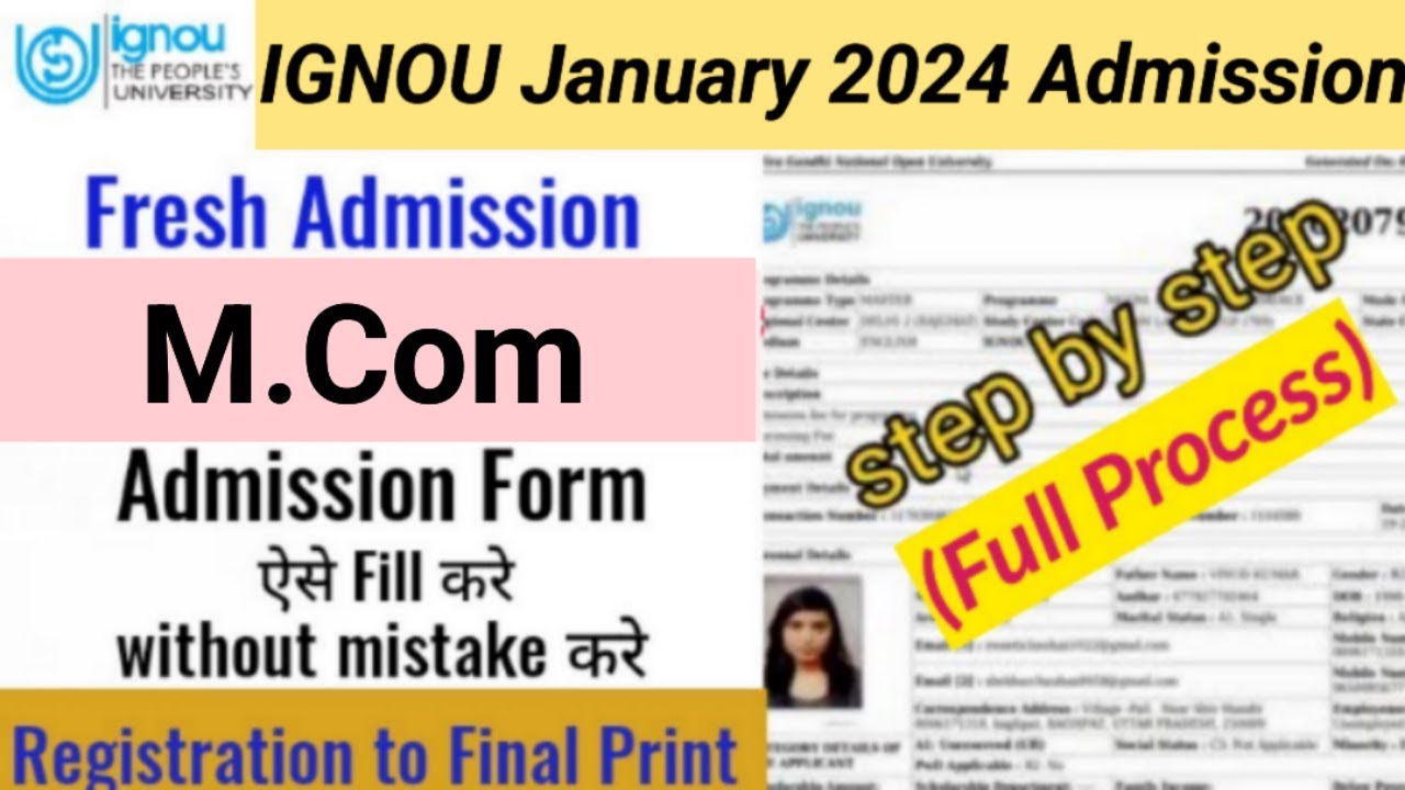 Ignou January 2024 Admission | How to Fill Admission form | ignou admission form kaise bhare (M.com)