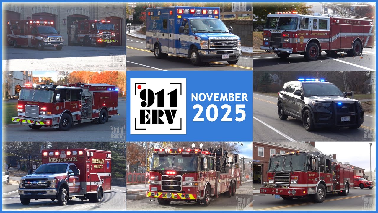 Fire Trucks, Ambulances, and Police Cars Responding Compilation | November 2025