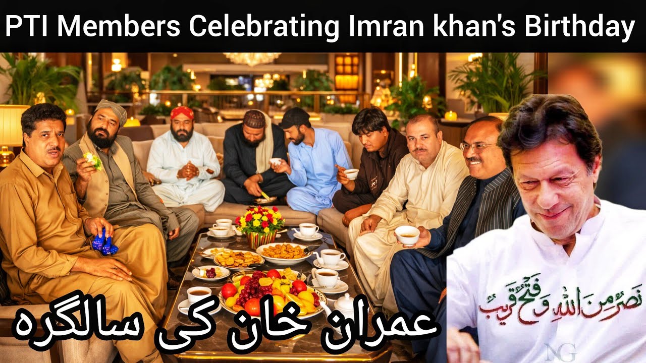 PTI Members Celebrating Imran khan's Birthday in Khanozai