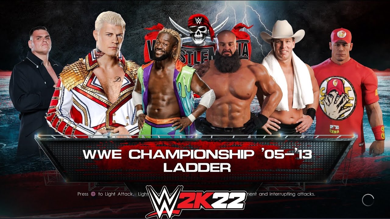 WWE 2K22 6 Man Ladder - Walter VS. Cody Rhodes VS. Kofi Kingston VS. Strowman VS. JBL VS. John Cena