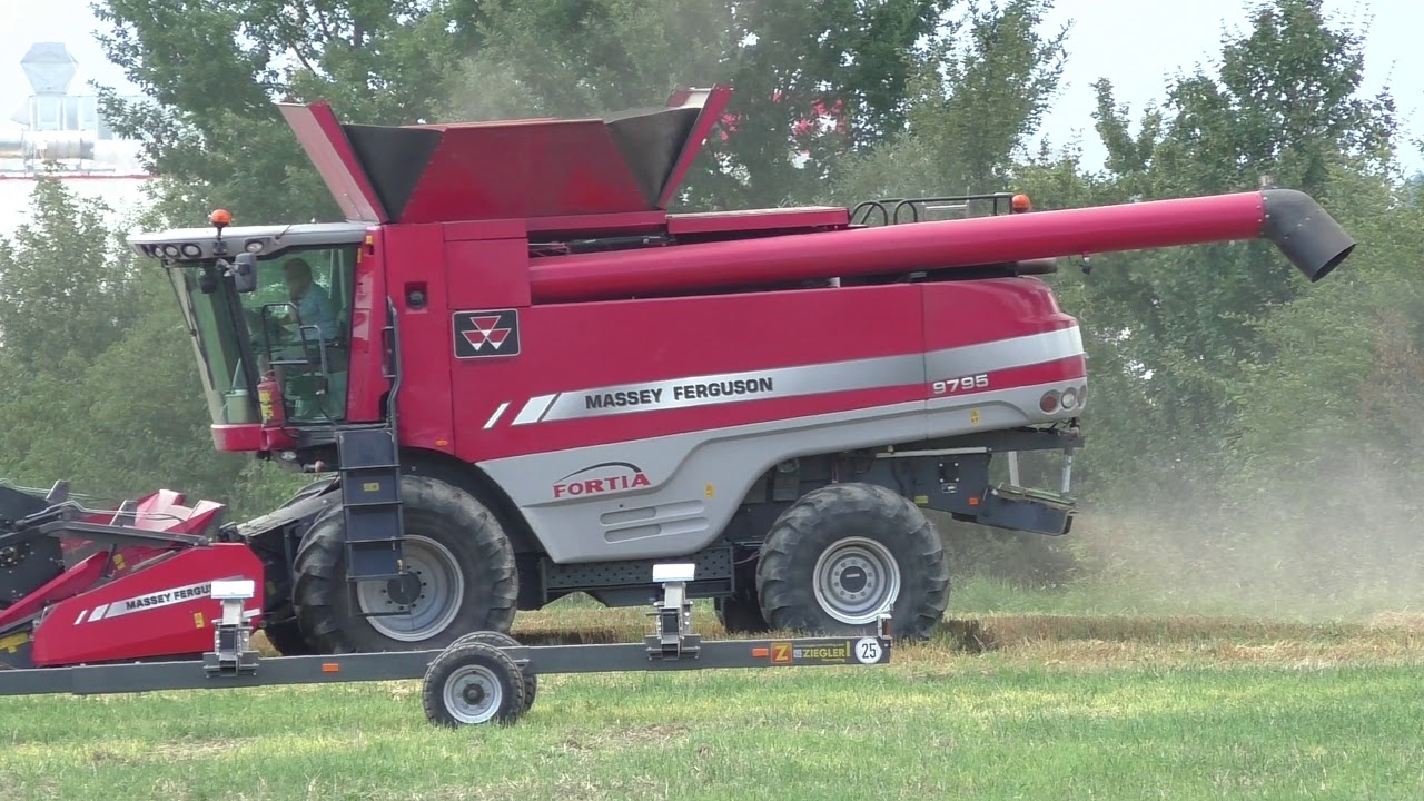 Getreide Ernte mit Rotormähdrescher Massey Ferguson MF 9795 Baugleich wie Fendt Mähdrescher