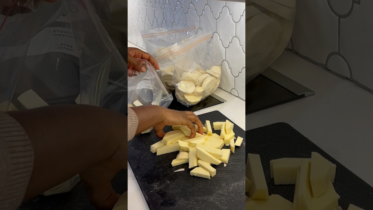 Do you know you can freeze yams to preserve them? Ghana yams !😍 #hack #kitchen #youtubeshorts