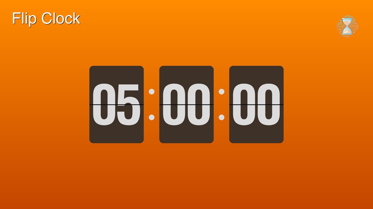 5 Hour Timer ⏱️ Flip Clock Countdown | Long Study & Work Timer - ChronoFlow