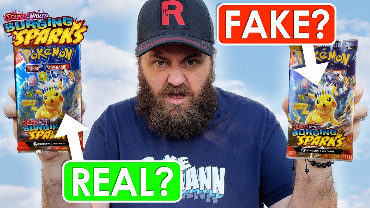We compare FAKE and REAL Surging Sparks Pokemon Packs!