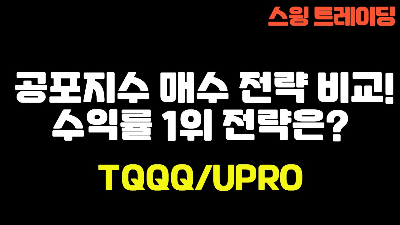TQQQ/UPRO 공포장에 사면 진짜 돈 벌까? 실전 수익률 분석!