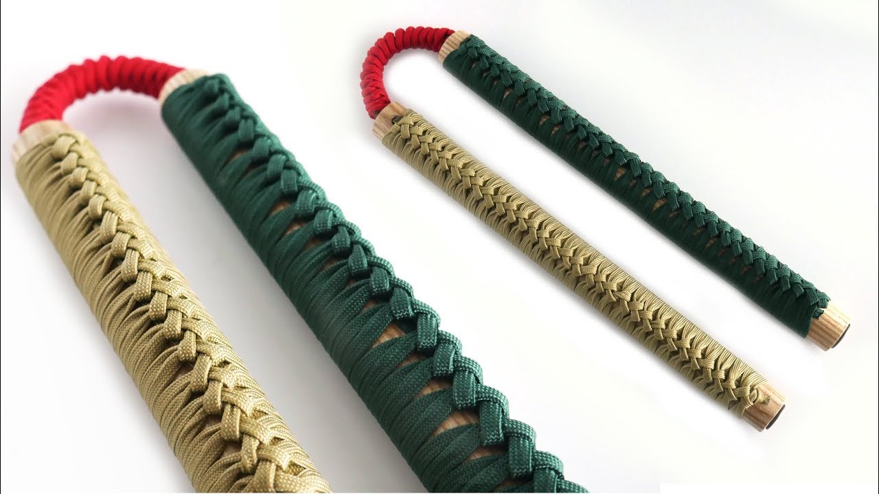 How to Make a Paracord Nunchacku Wrap | Paracord Half Hitch Handle Wrap Tutorial