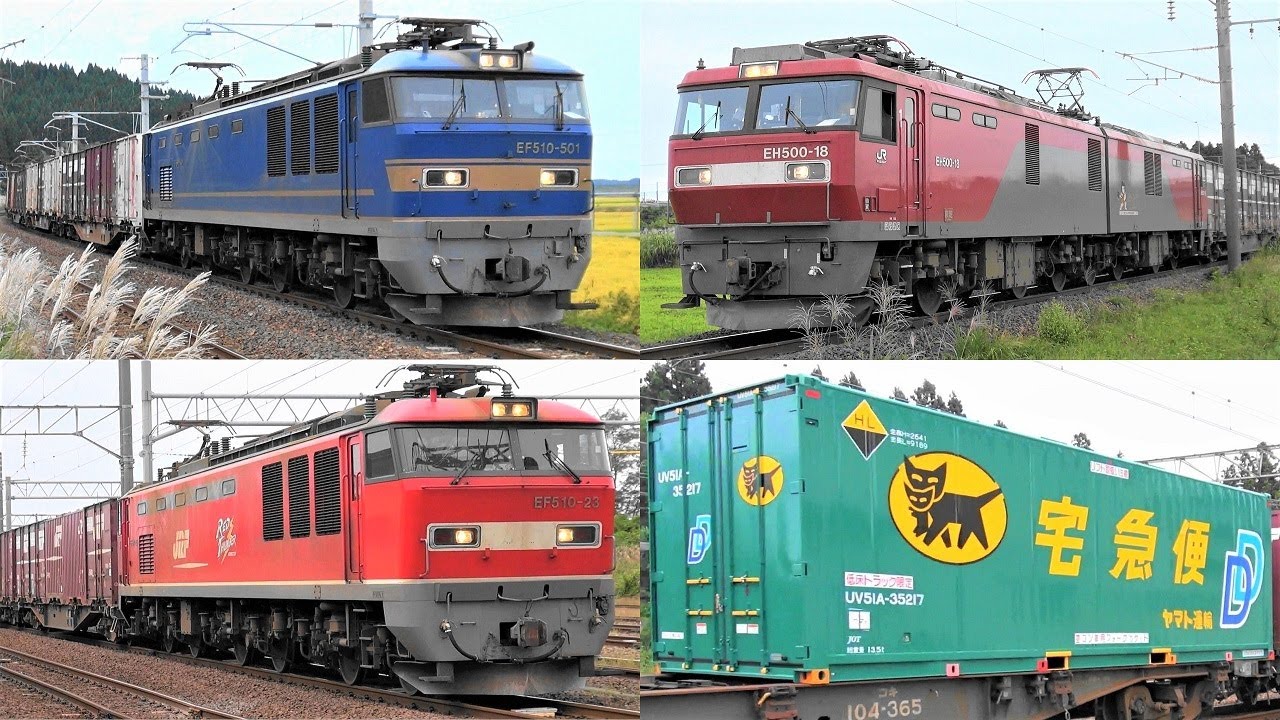 2019,9,22 貨物列車いろいろいっぱい11本 大迫力モーター音と豪快ジョイント音‼汽笛ラッシュ‼ 秋景色の能代を力走する旅客列車と高速貨物列車たち デカロゴDDヤマト日本海縦貫線にもデビュー^^
