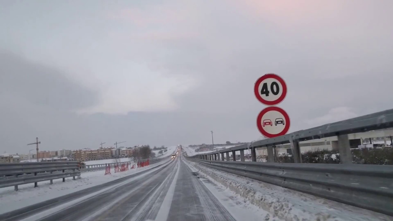 Statale 96 Altamura - Bari durante e dopo la Tempesta di neve