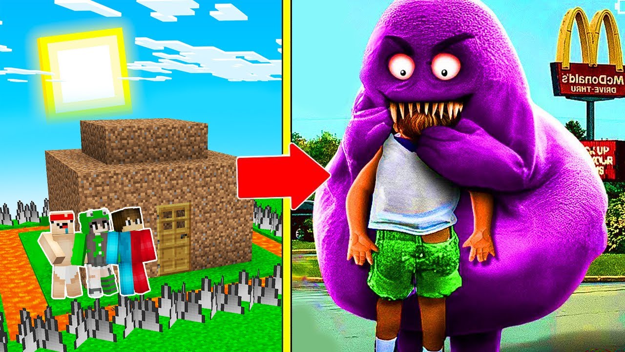 ГРІМАС ШЕЙК НАПАВ НА ЗАХИЩЕНИЙ ДІМ НУБА ПРО І ДІВЧИНИ МАЙНКРАФТ УКРАЇНСЬКОЮ! GRIMACE SHAKE MINECRAFT