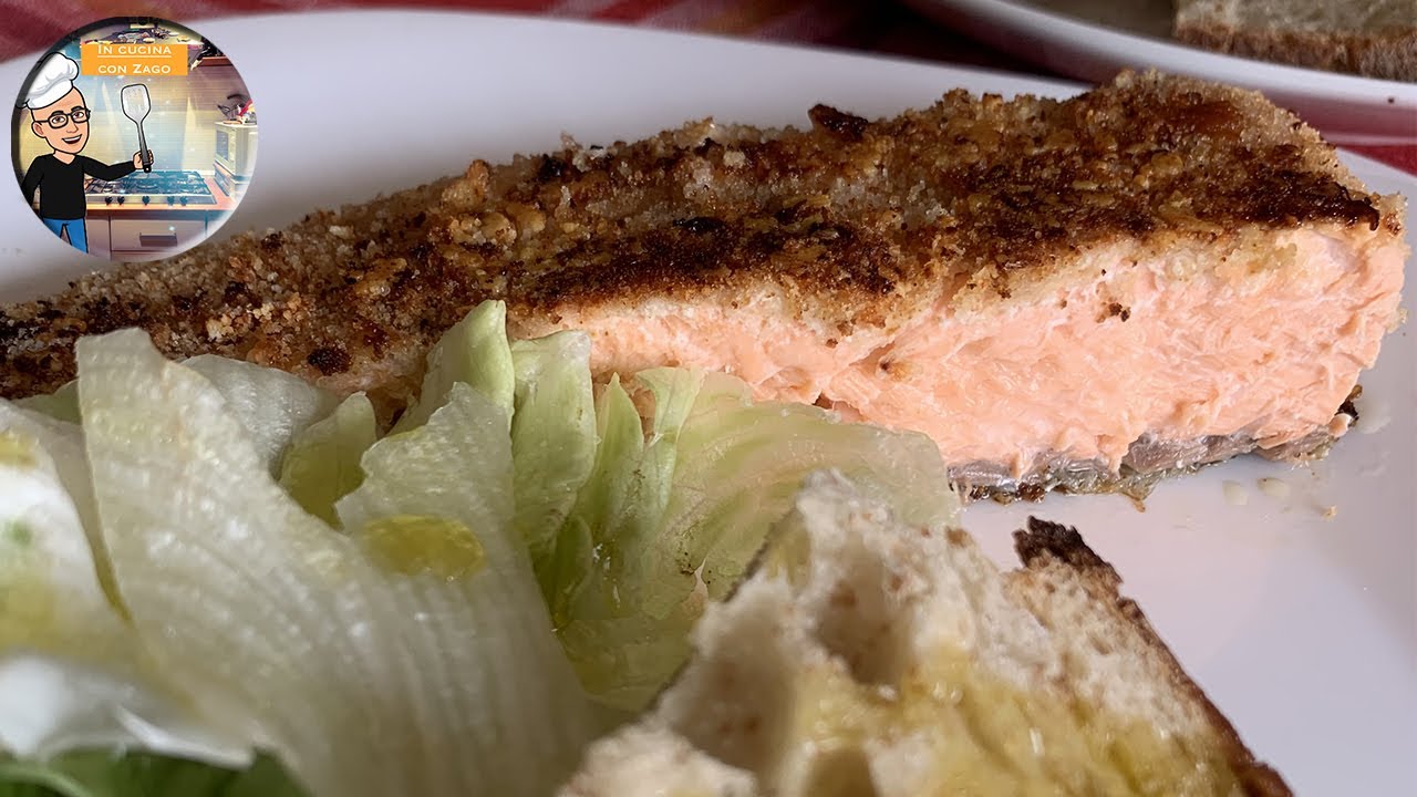 Salmone croccante pangrattato e parmigiano