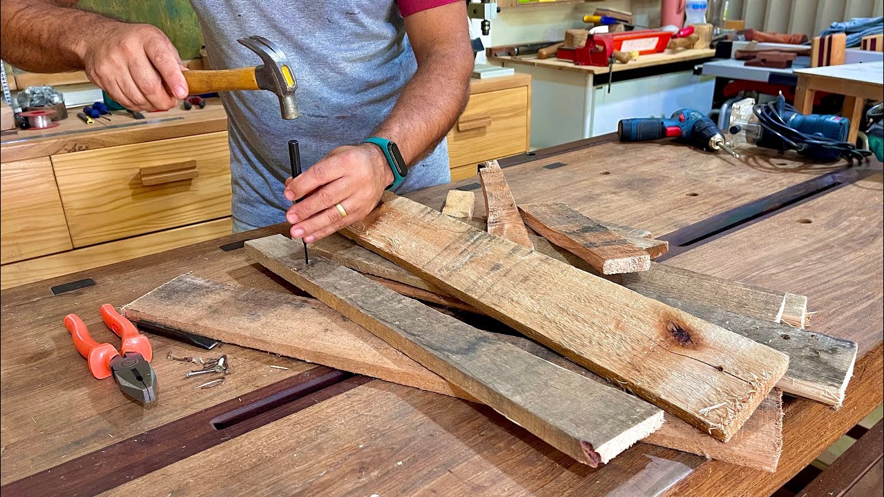 Brilhante Ideia Para Qualquer Madeira Reaproveitada - Lindo Projeto - Project with Repurposed Wood