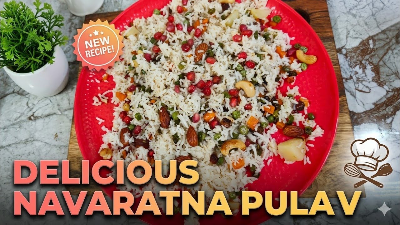 Delicious Navaratna Pulav।  Veg। Dryfruits 