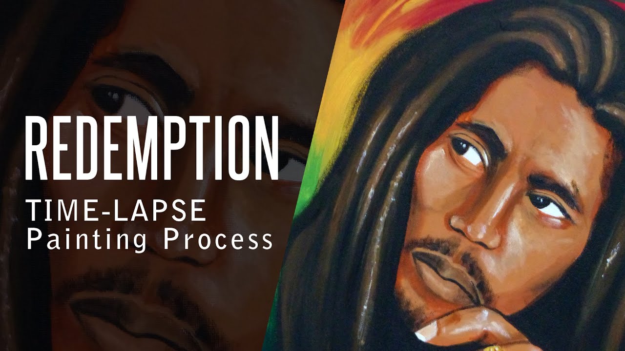 Bob Marley Redemption Acrylic Painting Process // mcfreshcreates