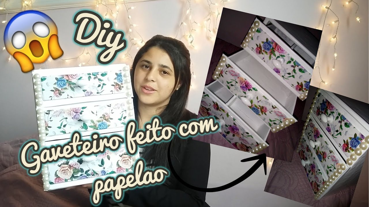Diy GAVETEIRO FEITO DE PAPELÃO (COM VALORES)