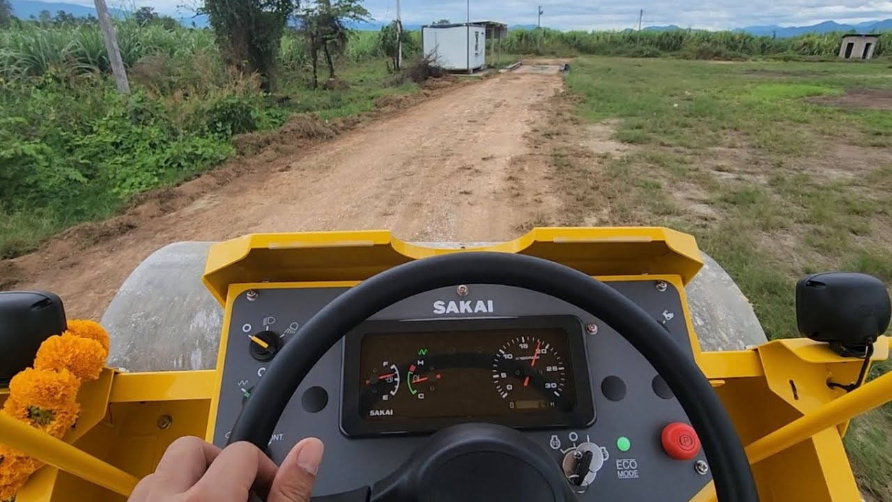 ใหม่แกะกล่อง รถบด SAKAI SV521D ลงประเดิมงานแรก 🎉🎉🎉 จับคู่ รถเกรดเดอร์ CAT 140G EP1. เริ่ม...! 👍👍👍