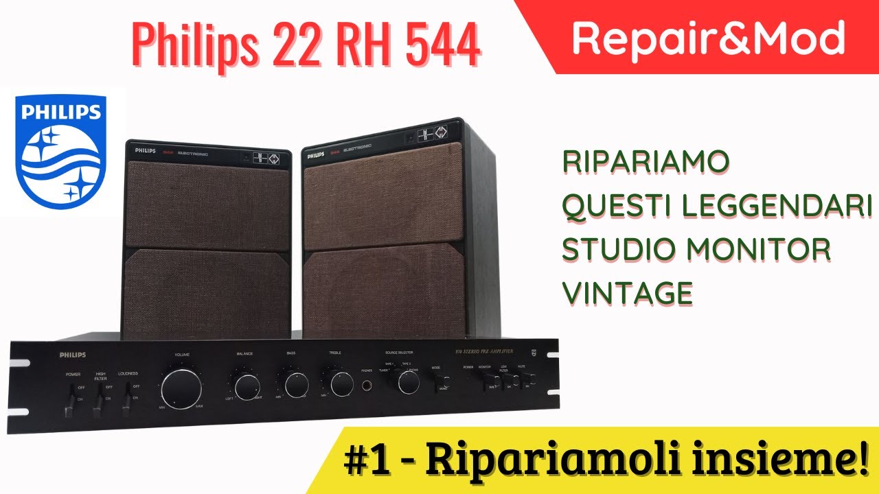#1 PHILIPS 22RH544 MFB - RIPARIAMO DUE STUDIO MONITOR LEGGENDARI