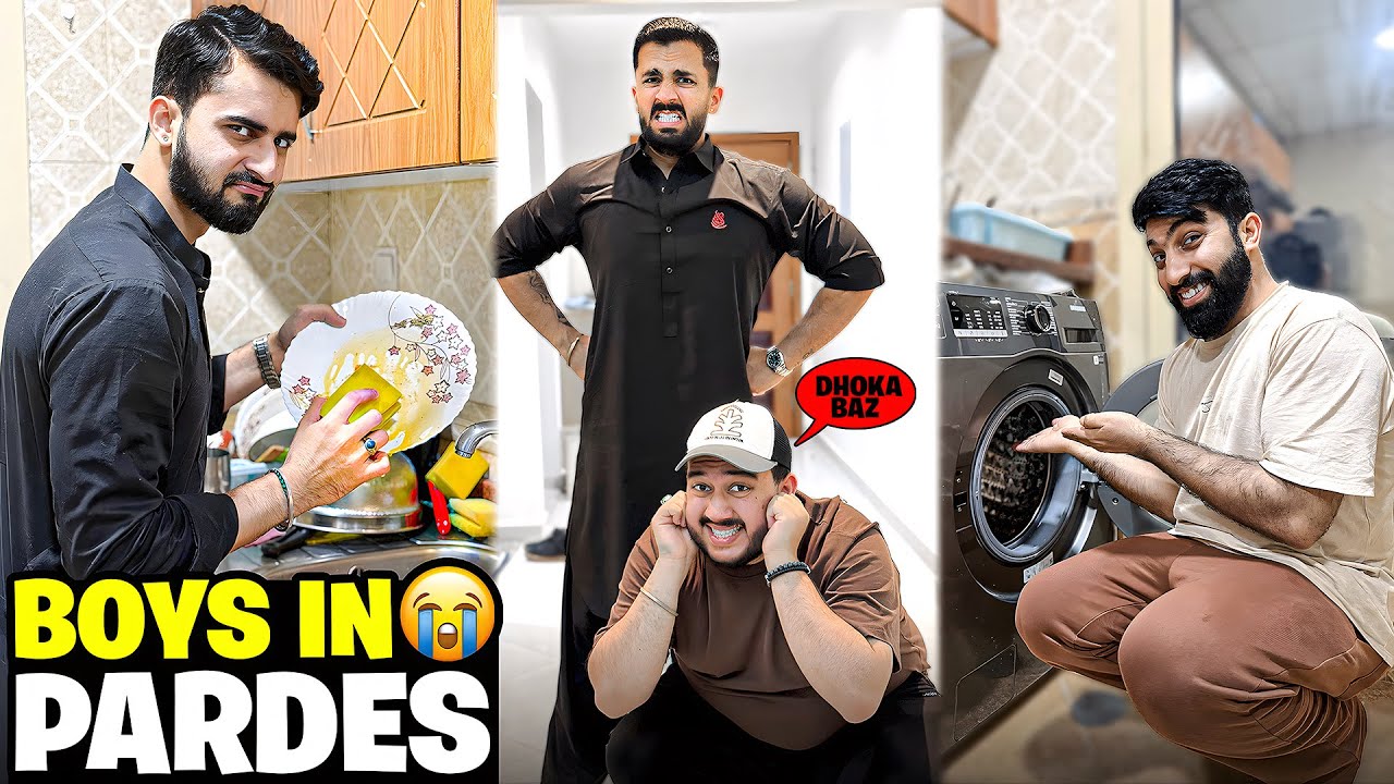 Boys Cooking and Cleaning in pardes first time😭Shazi ditched again😡
