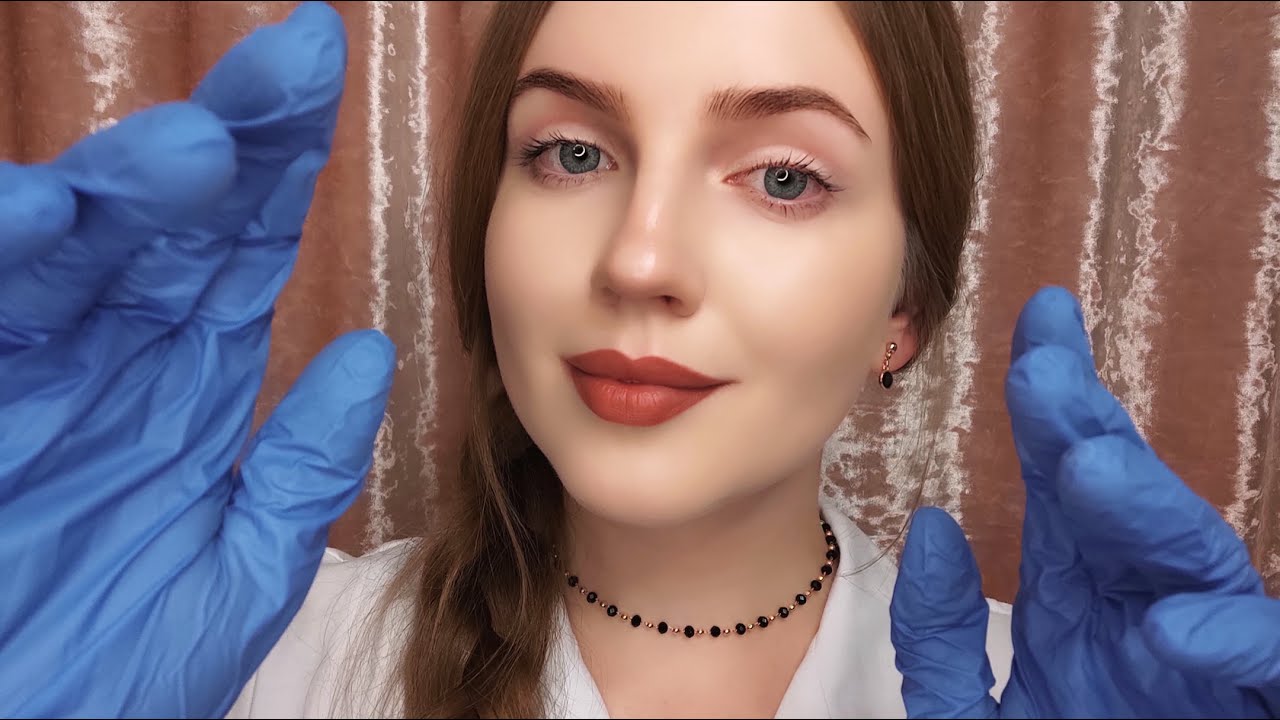 АСМР Сухой Массаж Лица в Перчатках • ASMR Dry Face Massage with Gloves