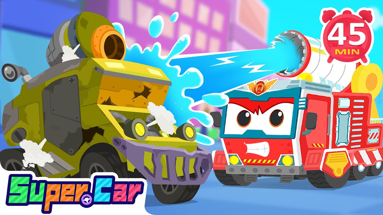 Protecting Our Friends with Brave Fire Truck!🚒🔥 | Rescue Car Cartoons & Kids Songs - Super Car