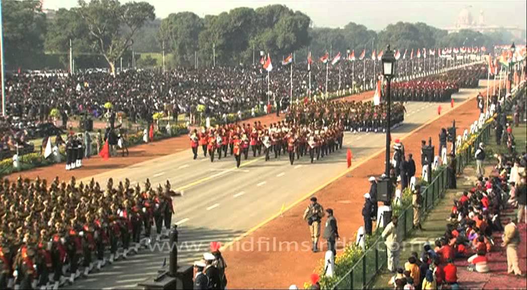 Indian Armed Forces march past at the annual Republic Day parade in New Delhi, India
