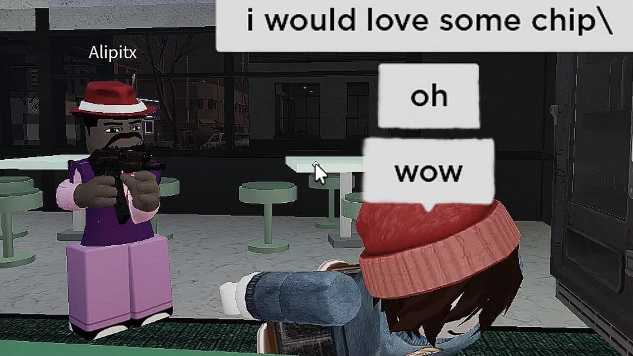 Losing brain cells in CAFE (ROBLOX Criminality Funny Moments)