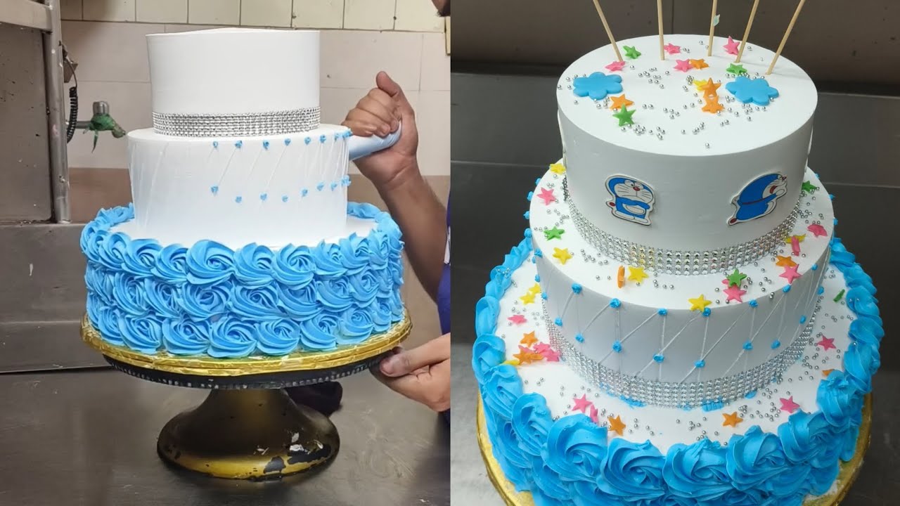 3 tier cake ka mila bada order cake☺️ 3 step me😍 packing?? 3 kg ka cake ka price aur tall cake
