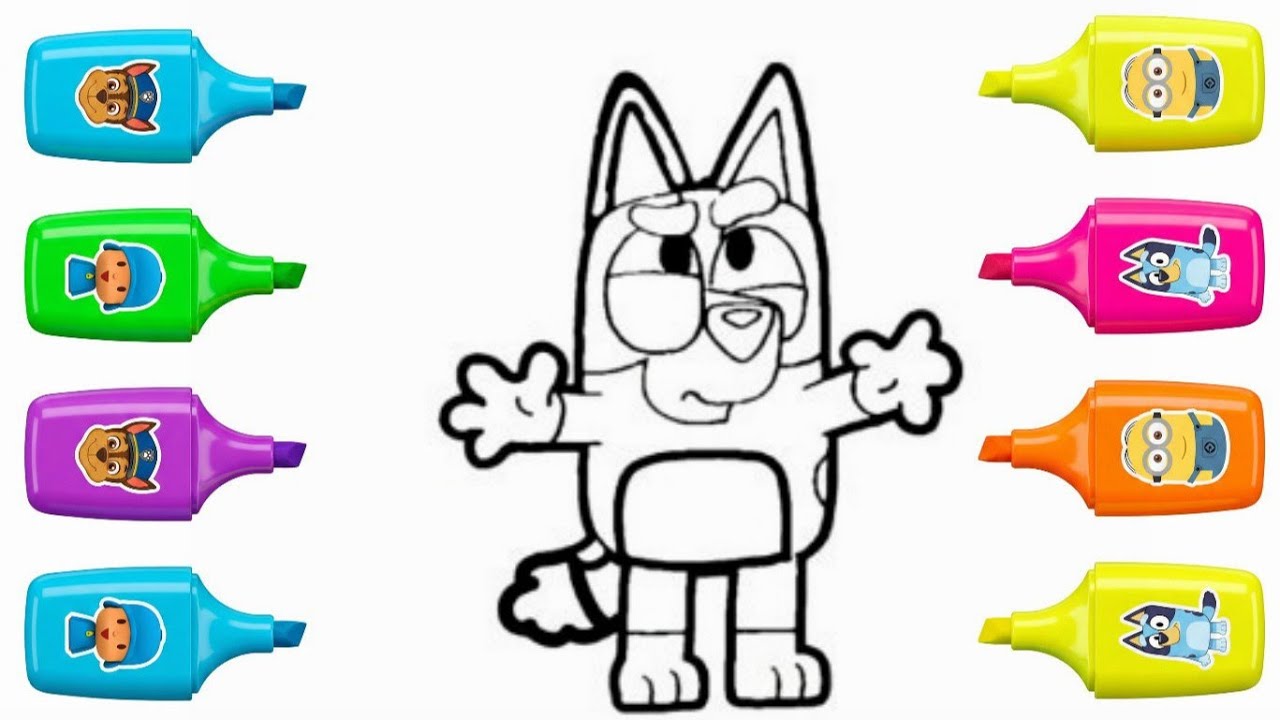 Bluey family drawing | how to draw Bluey cartoon characters 🐾