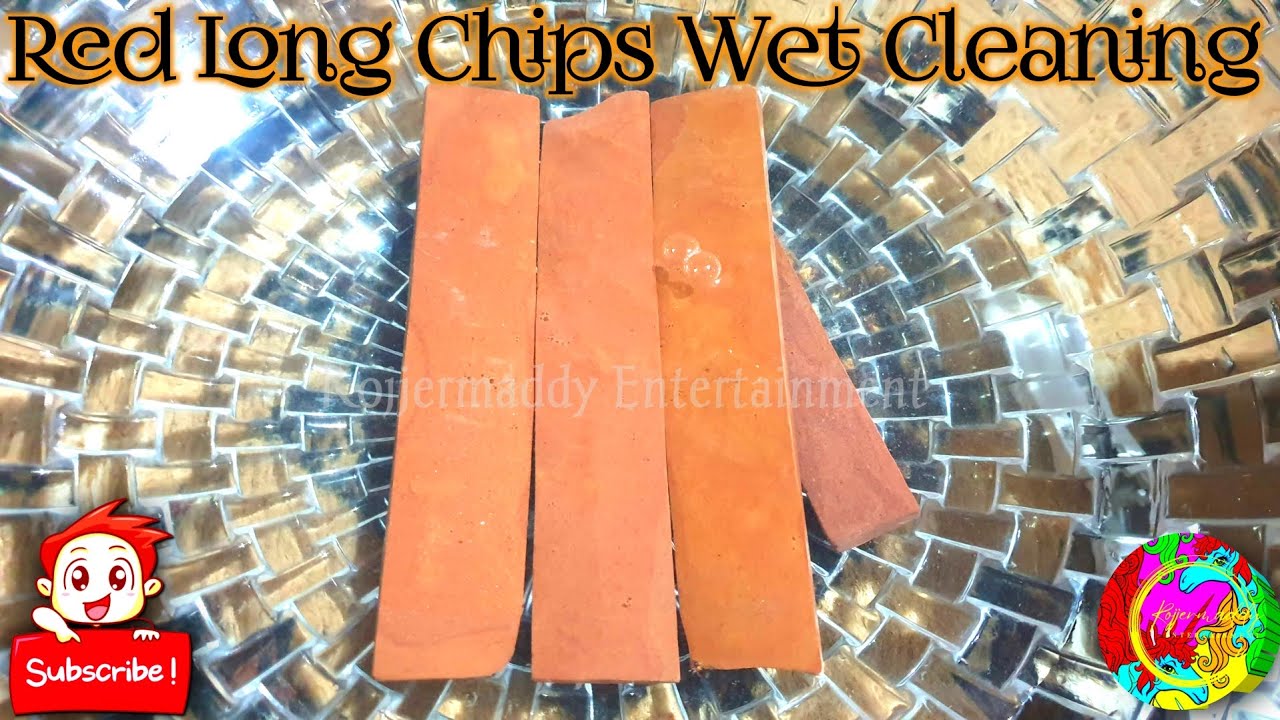 Red Slate Items Wet Cleaning | Long Chips Satisfying Cleaning Asmr | #viralvideos #cleanslate #clay 