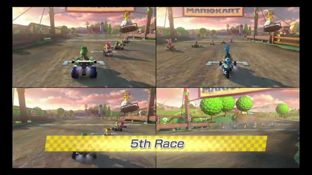 Mario Kart 8 3 player VS Race all 32 tracks in Frantic mode