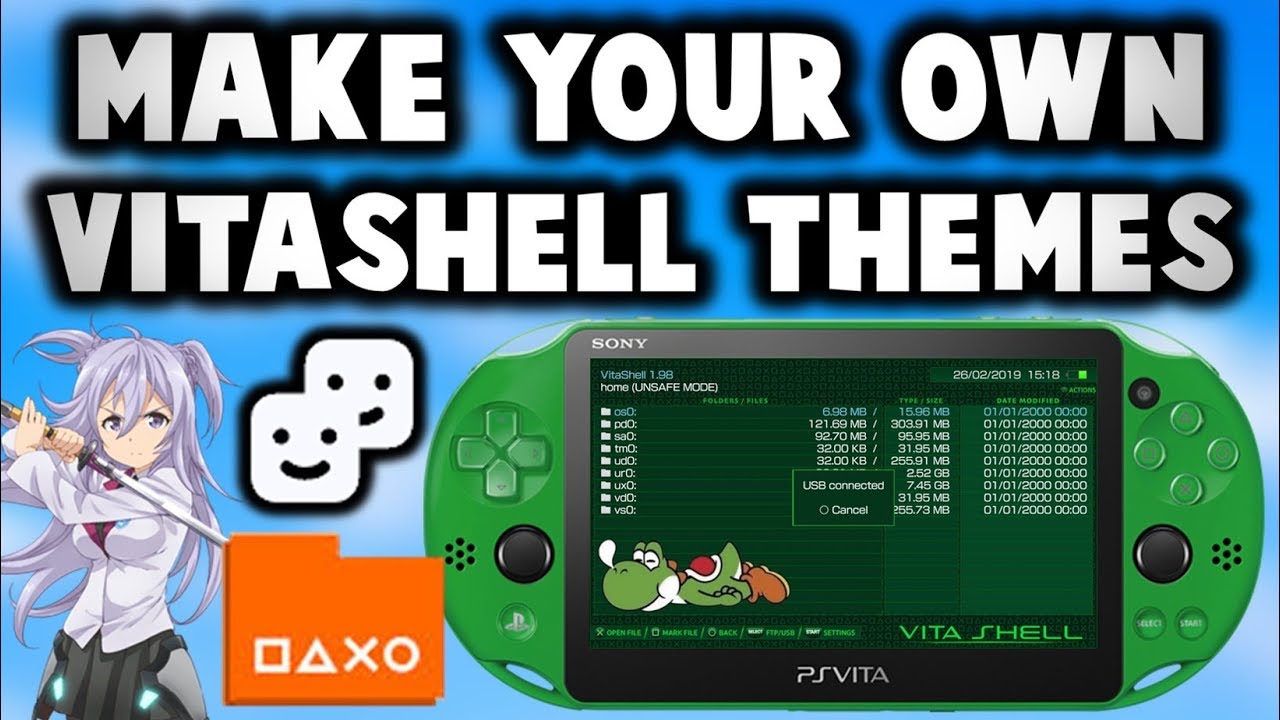 PS Vita Creating Custom VitaShell Themes!