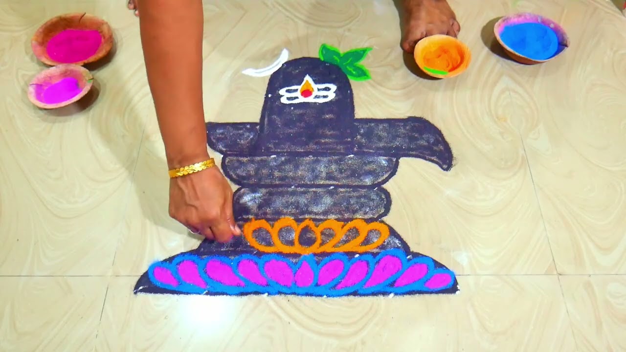 Simple & Easy Maha Sivarathiri Kolam for Beginners | Beautiful Sivarathiri Muggulu
