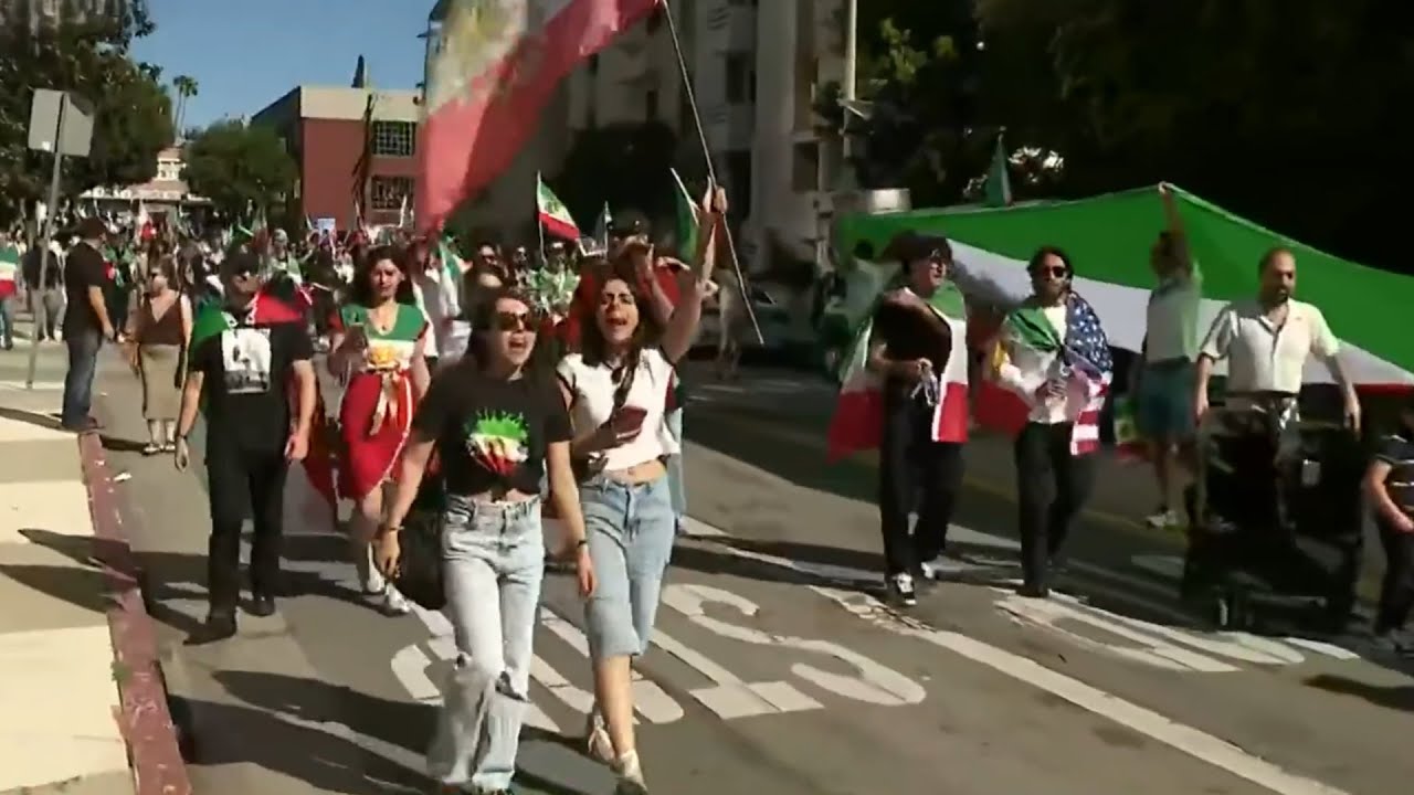 Celebrations erupt in streets of LA after confirmed death of Iran’s Supreme Leader
