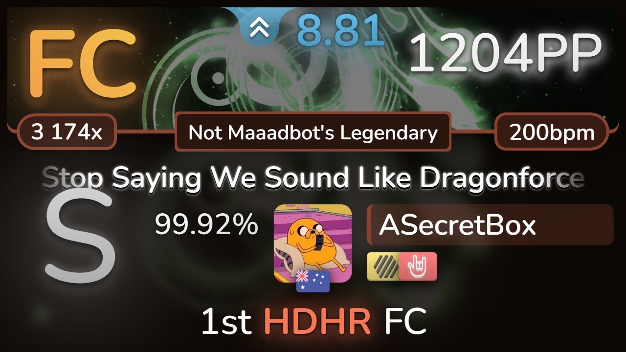 8.8⭐ ASecretBox | FRASER EDWARDS - Stop Saying We Sound Like Dragonforce [2] +HDHR 99.92% FC 1204pp