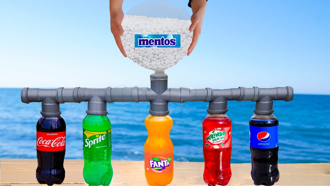 Experiment: Coca Cola & Fanta & Sprite & Pepsi & Mirinda VS Mentos
