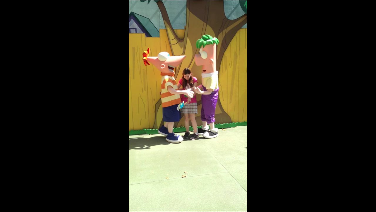 Meeting Phineas and Ferb at Orlando Flordia