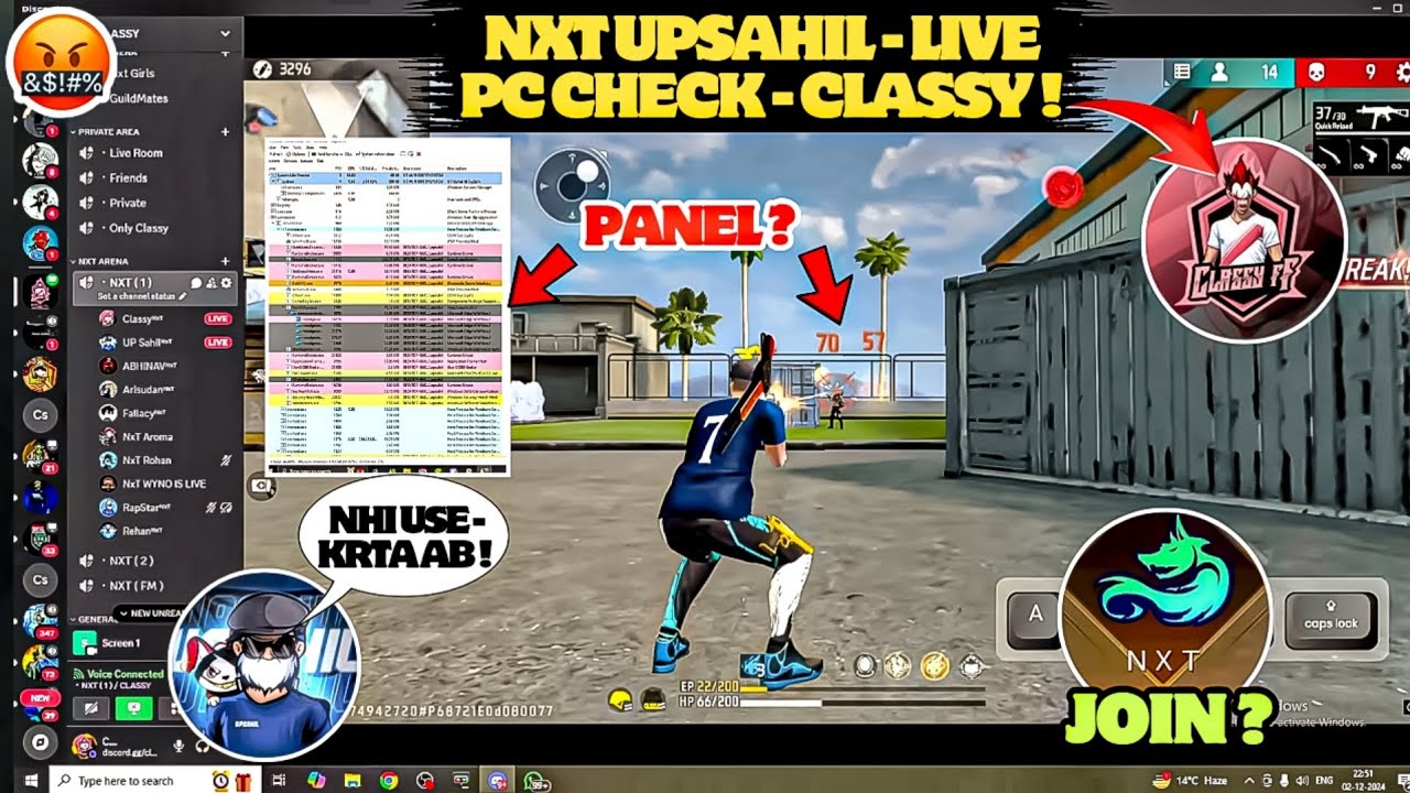 NXT UPSAHIL - PC CHECK LIVE !🤬💯|| UPSAHIL Again - Join NXT Guild ?❌|| @Classy REACT !🤨