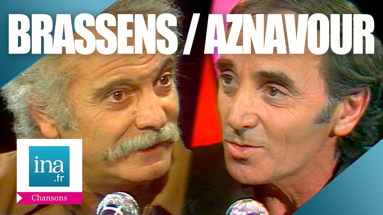 Georges Brassens et Charles Aznavour 