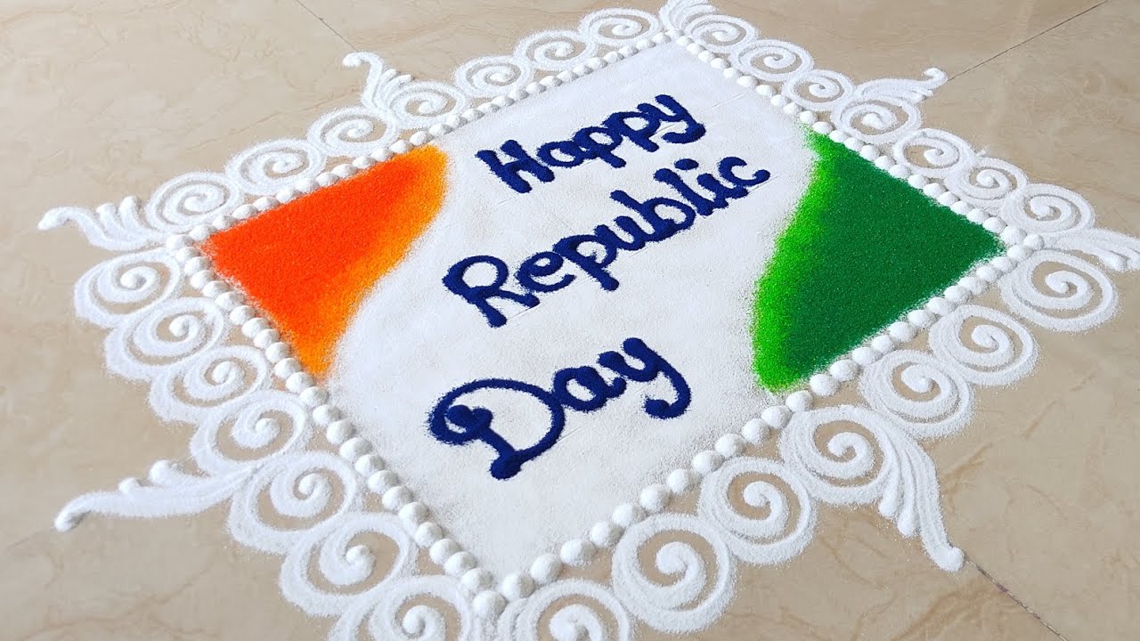 Happy Republic Day Rangoli | Easy and Beautiful 26 January Rangoli | Republic Day 