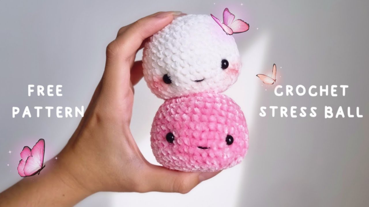 How to Crochet Stress Ball Amigurumi | Velvet Yarn | Free Pattern | SanigurumiByJulia