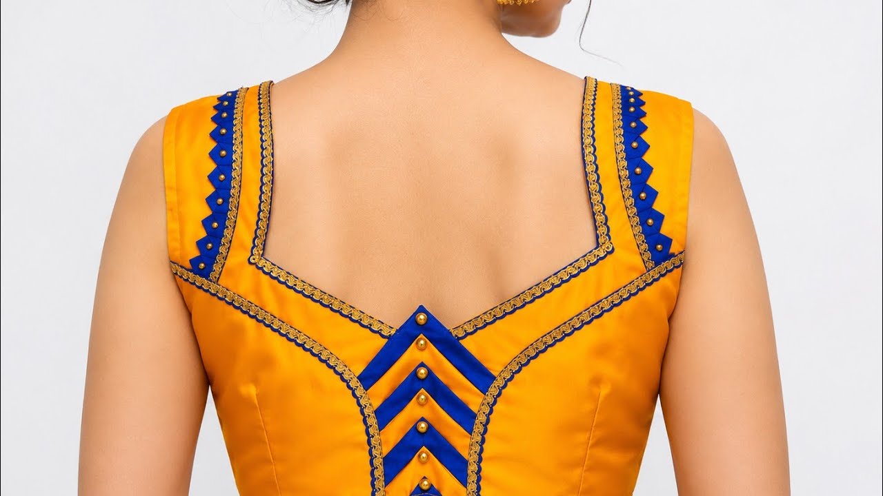 New fancy blouse back neck design cutting and stitching 