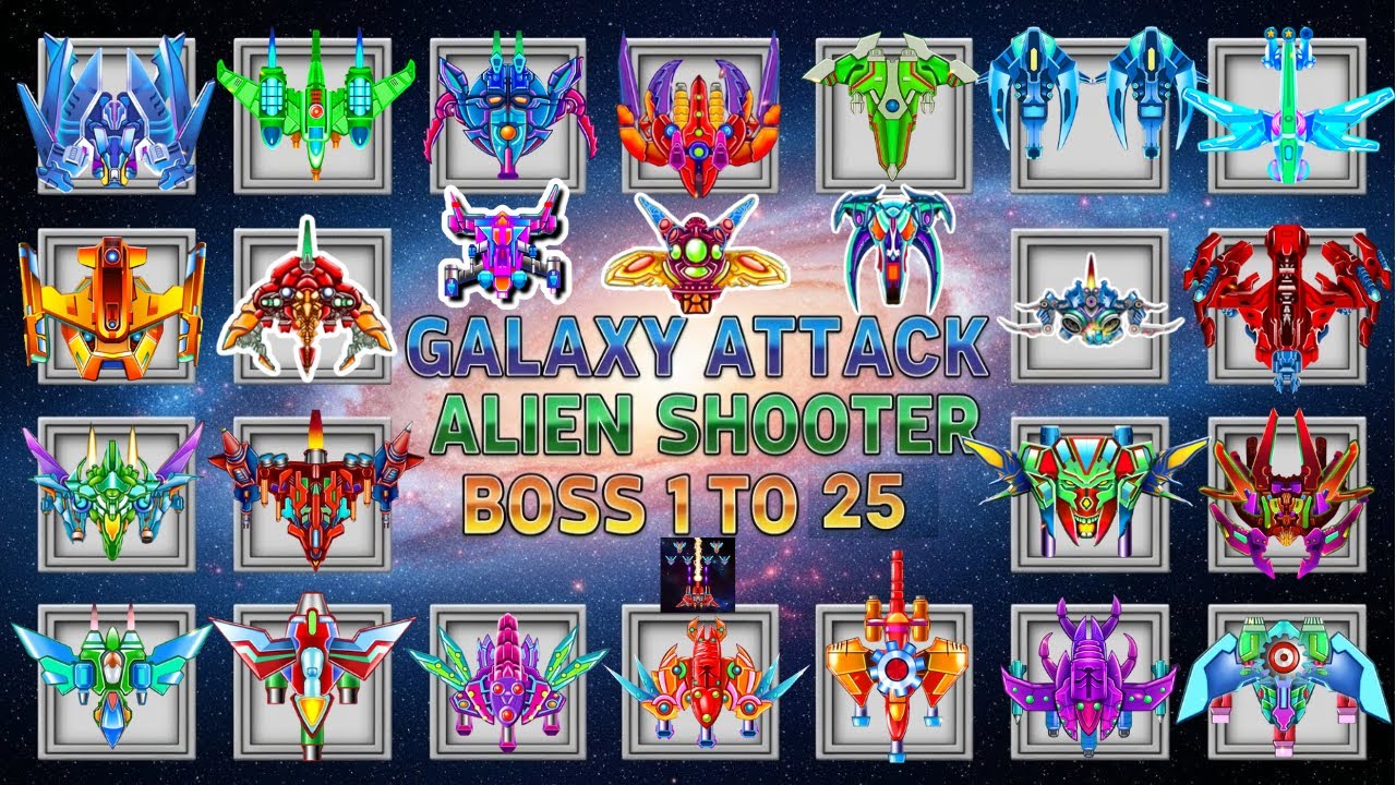 Galaxy Attack Alien Shooter Boss Mode Level 1 To 25 All Bosses Defeated