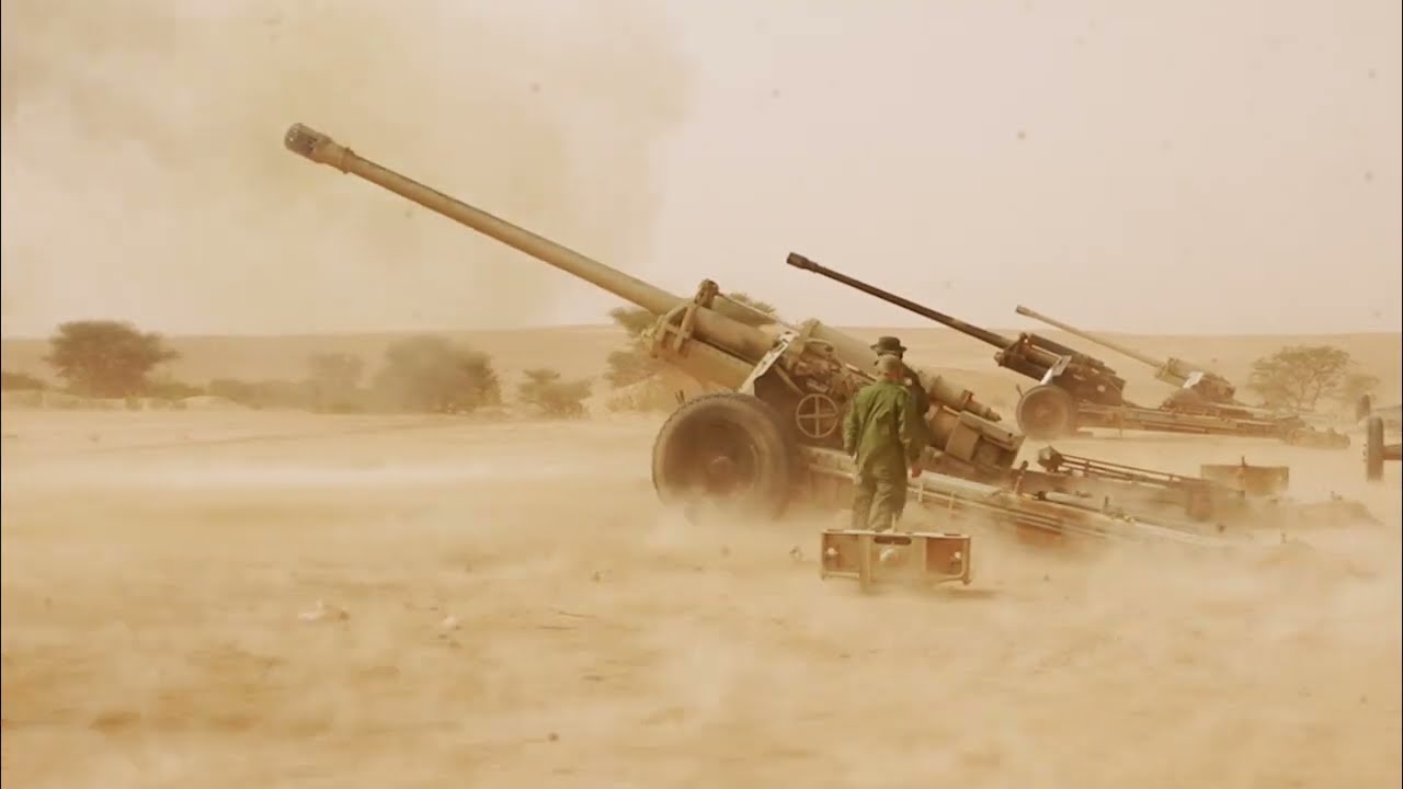 تمرين فني بمدفعية الميدان القاطع الحدودي الأول بالجيش الليبي Field Artillery FSB-   Libyan Army