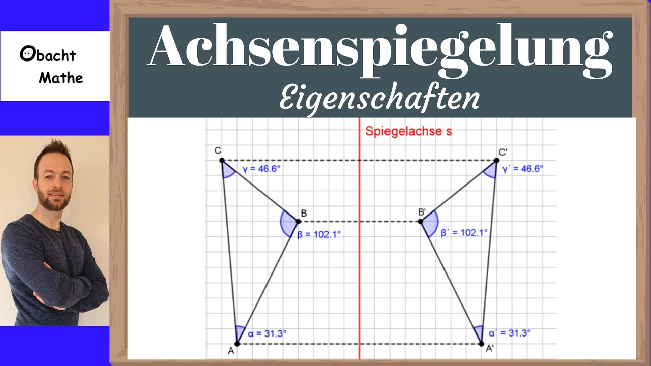 Eigenschaften der Achsenspiegelung | ganz einfach erklärt | ObachtMathe